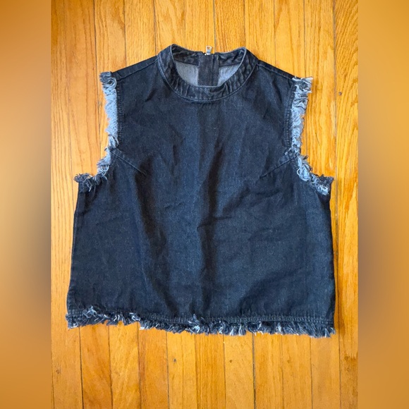 Black denim vest shirt GAP size M - Picture 8 of 8